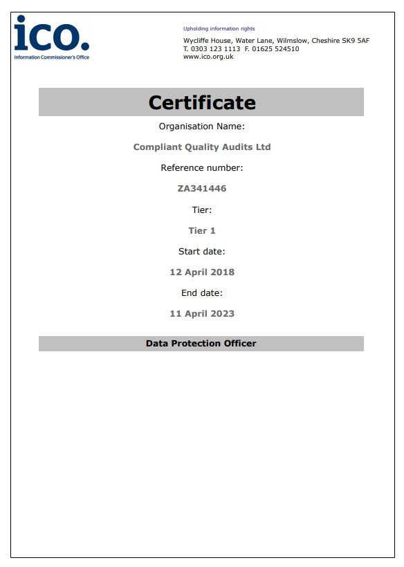 ISO Certificate